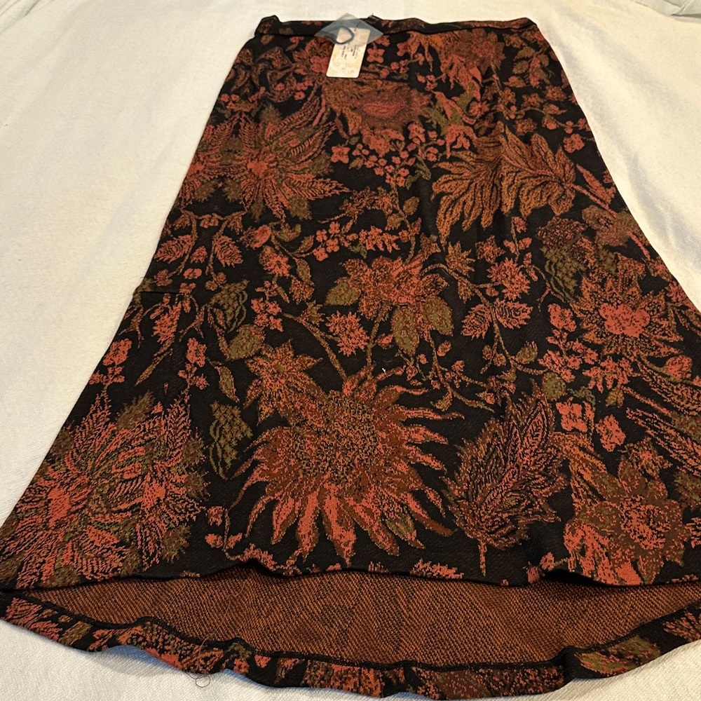 Peruvian Connection Floral A-Line Skirt NWT
